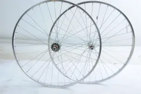 27 X 1 1-4 Flip Flop Fixie Wheels Chrome Look Alloy Rims 16T Sprockets Standard Hubs