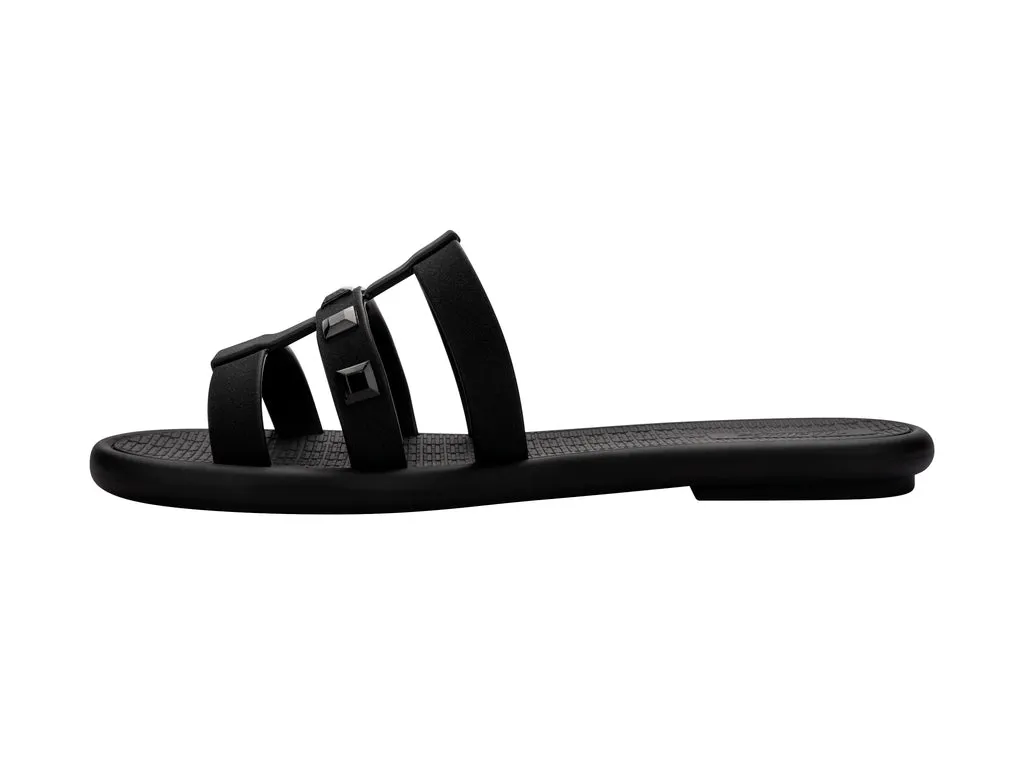 Melissa Sun Atlantis AD Flat Black Slide For Ladies